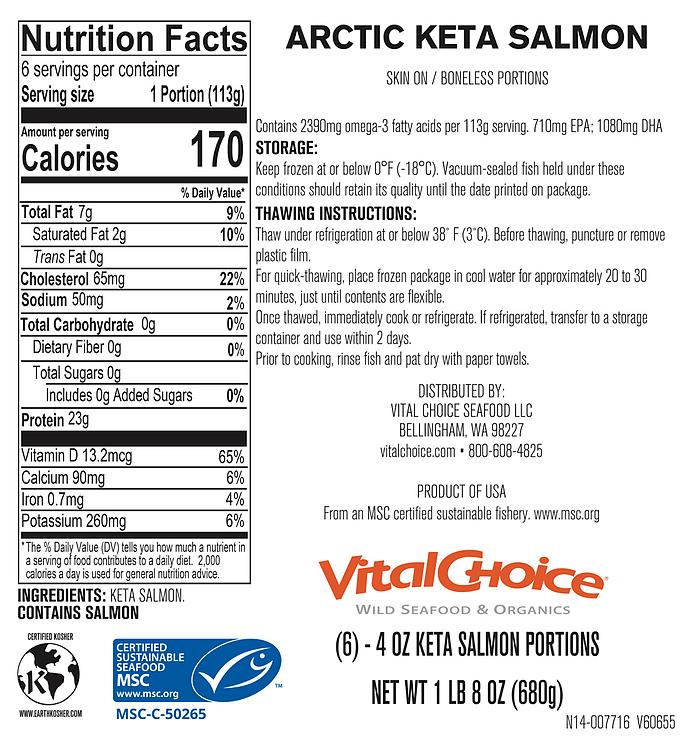 MSC Wild Arctic Keta Salmon - skin-on, boneless